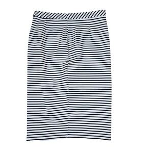 Halogen Black‎ White Striped Pencil Skirt Women's Size 8 Knee Length